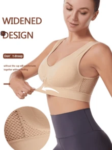 4pcs Set Mesh Hollow Breathable Sport Bra Yoga Running Activewear - Multicolor - View 8