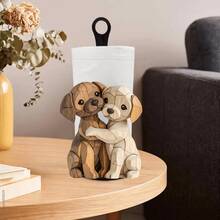 1pc 2D Acrylic Animal Kitchen Paper Towel Holder, Cute Puppy Design, Cling Film Storage, Kitchen Living Room Bathroom Paper Towel Storage Rack, Valentine's Day Hugging Puppy, Paper Towel Not Included - Multicolor - View 1