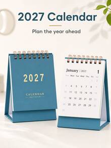 2027 Desk Calendar, Monthly Desktop Planner With Base, Easy Page Flipping, Compact Calendar, Suitable For Scheduling, Note Taking And Important Dates, Cute Office Desk Accessory, Study Stationery, School Supplies, Aesthetic New Year Gift - Multicolor - View 4