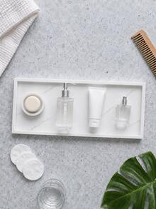 1pc Marble Pattern Rectangular Decorative Tray, Multi-Functional Desktop Vanity Storage Organizer, Fashionable Countertop Storage Tray, Suitable For Perfume, Jewelry, Cosmetics, Bathroom Vanity Decor, Wedding Bridesmaid Gift, Room Decor, Jewelry Storage, Home Decor - Multicolor - View 6