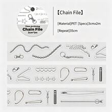 1pc PET Die-Cut Sticker, Realistic Clip Chain Bow Coil Scrapbooking Collage Card Decoration Material Sticker - Multicolor - View 8