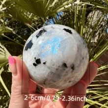 1pc Unique Moonstone Sphere - Polished Stone Ball - Home Decor, Holiday Gift - Perfect Gift For Crystal Collectors - Multicolor - View 3