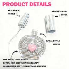 1 Buah Botol Semprot Parfum Portabel Isi Ulang Berbentuk Hati 50ML, Botol Semprot Kosmetik Isi Ulang Anti Bocor Tipe Tekan, Cocok Untuk Menuangkan Parfum Dan Cairan Lainnya, Ideal Sebagai Hadiah Liburan, Hadiah, Perlengkapan Perjalanan - MultiWarna - View 3