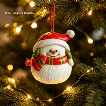 1pc Cute Resin Snowman Christmas Ornament, 3‑Pcs Set Funny Snowman Hanging Pendant, Xmas Tree Home Holiday Decor - Snowman - View 2