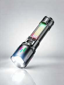 1pc Super Bright Zoomable LED Flashlight With Tail Magnet; 800 Lumens, 3000mAh, USB-C Rechargeable. Suitable For Outdoor And Home Use - Essential For Camping And Travel. - Star - View 8