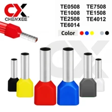 CHENXEE 200/700 buah Terminal Ferrule Ujung Kawat Ganda, 22-10AWG 0.5-6MM² Pin Konektor Kawat Ganda Listrik untuk Konektor Kabel, Terminal Tabung Ganda Berbentuk Pipa Ganda yang Ditekan Dingin, Mudah Digunakan untuk Koneksi Kabel - TE - View 2
