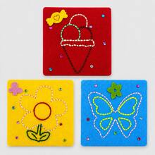 1/3/5pcs Kids DIY Felt Sewing Material Kit, Car Mushroom Flower Ice Cream Butterfly Patterns, Hand-Eye Coordination Fine Motor Skills Training Handmade Toy - Multicolor - View 17