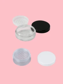 1 hộp đựng phấn nén/phấn phủ kim tuyến mỹ phẩm dạng refill kèm gương trang điểm du lịch cầm tay hình tròn và bông phấn, phù hợp cho 15g - Nhiều màu - Xem 6
