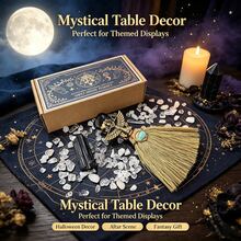 1Box Amethyst Witch Crystal Heart Broomstick Altar Kit, Natural Black Tourmaline Raw Stone Wicca Ritual Supplies, Spiritual Altar Decor,Halloween Witc - Broomstick Magic Set - View 4
