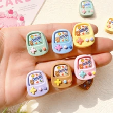 5/10/18pcs Creative Cute Rounded Game Console Shaped Flat Resin Pendant Accessories, Random Styles, Suitable For DIY Jewelry Earrings, Hair Clips, Phone Cases, Scrapbooks & Jewelry Making Decorative Charms - Colorful Mini Game Console Pattern - View 4