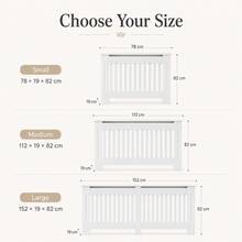 Royalswill White Radiator Cover, Modern MDF Vertical Slats Radiator Cabinet With Top Shelf, Wooden Radiator Heater Cover For Living Room, Bedroom & Hallway, 3 Sizes - White - View 14