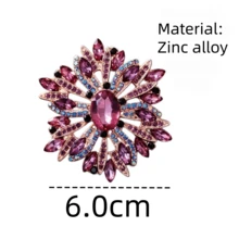 1pc Fashionable Luxury Floral Brooch, Elegant Exaggerated Corsage Pin Accessory For Women, Party - Violet Purple - View 3