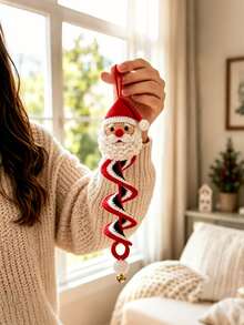 1 Set DIY Crochet Snowman Spiral Decoration Kit, 3D Christmas Hanging Ornament, Handmade Window, Porch, Wall And Holiday Tree Decor, Suitable For Beginners, Soft Yarn Handmade Kit - Christmas Ornament - View 4