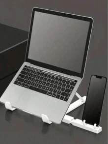 Foldable Portable Laptop Tablet Phone Stand With Extended Phone Holder, Adjustable Cooling Stand, Extended Phone Base, Portable Laptop Storage Lifting Base, Easy Installation, Convenient To Carry, Sturdy And Durable, Good Ventilation And Heat Dissipation, Suitable For Office, Home And Travel Use. Multiple Styles Available. Perfect Gift For Family And Friends - View 9