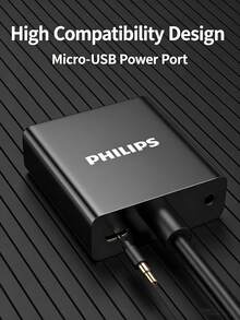 PHILIPS Converter, HDMI To VGA Cable Converter With Audio Port, Adapter For Computer Set-Top Boxes, Cable For Connecting Projectors, TVs, And Monitors, High-Definition Video Adapter. - View 5