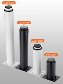 4 buah Kaki Furnitur yang Dapat Diatur, Baja Canai Dingin, Hitam Putih, Pengganti Kaki Meja, Kabinet, Sofa, Kaki Logam, Perlengkapan Furnitur. - MultiWarna - View 1