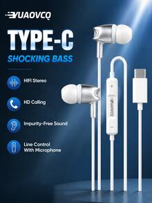 YUAOVCQ Earphone Tidur In-Ear Berkabel, Peredam Kebisingan Ganda, Isolasi Suara Fisik Ganda, Antarmuka 3.5mm atau Type-C, Kompatibel dengan Smartphone, Mikrofon Definisi Tinggi, Cocok untuk Panggilan, Komputer, dan Konsol Game - View 14