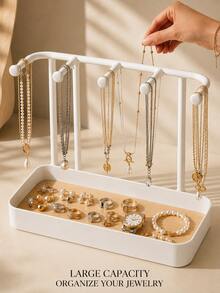 Jewelry Storage Box, Jewelry Box, For Storing Necklaces, Earrings, Jewelry, Keys, Perfume, Lipstick, Glasses And Watches. Space-Saving Multi-Functional Storage Rack, Suitable For Small Spaces, Perfect Gift For Living Room. - Multicolor - View 2