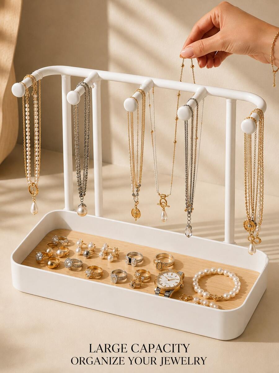 Jewelry Storage Box, Jewelry Box, For Storing Necklaces, Earrings, Jewelry, Keys, Perfume, Lipstick, Glasses And Watches. Space-Saving Multi-Functional Storage Rack, Suitable For Small Spaces, Perfect Gift For Living Room.
