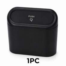 1pc Black Press Lid Hanging Car Trash Can, Compact Mini Door Mounted Waste Bin, Portable Car Garbage Basket & Multi-Function Storage Organizer Box, Easy Clean Car Interior Accessory, Suitable For Front And Rear Doors, SUV, Sedan And Truck - Multicolor - View 12