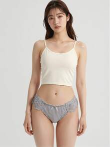 Mystèrelle 4pcs Fashion Minimalist Sexy Mesh Lace Trim Butterfly T-Back Panties For Women, Low Waist Comfortable - Multicolor - View 2