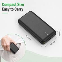20000mAh Portable Charger With Built-In Cables, USB C Power Bank For Multiple Devices, LED Flashlight Battery Pack For Travel, Camping, Outdoor & Daily Use - Black - View 5