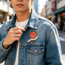 Crunchyroll Chainsaw Man Official Enamel Pin Denji Lapel Brooch Badge Bag Jacket Pin Halloween Christmas Gift Teens Adults 1PC - Red - View 9