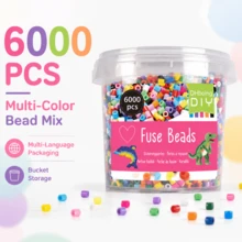 DHboying Iron-On Fuse Beads, Mixed Color Series, 6000 Beads Per Barrel, For Jewelry Making, DIY Decor & Creative Crafts - Perler Beads - View 5
