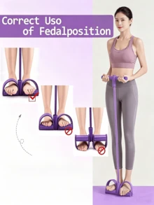 1/2pcs Resistance Bands, 4 Stackable Resistance Training Rings, TPE & NBR Material, Suitable For Full Body Workout, Abdominal Training, Elastic Fitness Bands, Home Exercise And Other Sports, Resistance Band Pedals - Purple - View 3
