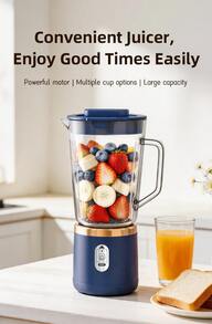 SINRAY Upgraded Electric Juicer: Wireless Portable 800ml Desktop Blender, High Power, Built-In 1500mAh Rechargeable Battery, Detachable Cup Body, Easy Cleaning Design. Suitable For Making Fresh Homemade Juice, Ideal For Home Kitchen And Office - Multicolor - View 4
