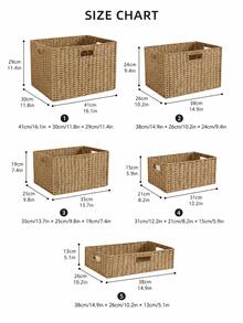 Wicker Baskets For Organising Pack Of Nesting Storage Baskets For Shelves Wicker Storage Baskets For Bathroom Shelf Handwoven Storage Basket, Solid Color Storage Box, Organizer For Desk, TV Stand, Bedroom Wardrobe, - Multicolor - View 5