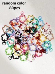5/10/20/30pcs Random Color Flower Keychain, Double-Sided Enamel Spring Key Ring With Trigger Hook, Suitable For Handmade & Jewelry Making, Car Accessories, Bag Charms, School Cute Gothic Y2K Bag Decor, Lanyard With ID Card Holder, Car Accessory Bag Charm - Flower Keychain - View 19
