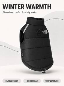 Winter Quilted Dog Vest, Sleeveless Warm Dog Clothes With Leash D‑Ring, Reflective Zipper Dog Jacket, Stand‑Collar Drawstring‑Adjustable Pet Apparel For Small, Medium And Large Dogs For Outdoor Trips - Black - View 14