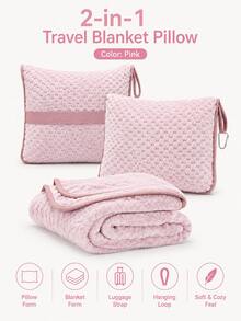 Portable 2-In-1 Travel Pillow & Blanket, Essential For Flights, Business Trips And Weekend Getaways, Also Suitable For Daily Use - Multicolor - View 15