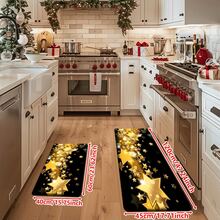 1/2/3pcs Christmas Theme Kitchen Rug, Flannel Kitchen Rug, Comfortable Soft Absorbent Non-Slip Machine Washable With Non-Slip Backing, Multi-Functional Home Floor Mat, Suitable For Doorway, Living Room, Bedroom, Kitchen, Dining Room, Bathroom, Laundry Room, Patio, Entryway, Holiday Christmas Decor Mat - Multicolor - View 12