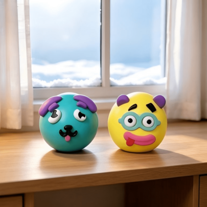 Kreatives Design Schreibtischornament, zwei Figuren mit einzigartigen Ausdrucksdetails, lebendige Farbpalette und minimalistische Form, perfekt zum Dekorieren von Schreibtisch, Fensterbank, Erstellung personalisierter Schreibtischästhetik, Squishy, Squishies, Squishy Spielzeug, Spielzeug, knuspriger Squishy, Squish, Halloween Dekoration, Halloween, Halloween, Kinderspielzeug, Squishes