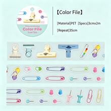 1pc PET Die-Cut Sticker, Realistic Clip Chain Bow Coil Scrapbooking Collage Card Decoration Material Sticker - Multicolor - View 5