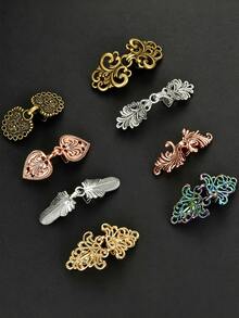 8pcs Vintage Sweater Shawl Clips, Cardigan Collar Clips, Women's Shirt Brooch, Shawl Cape Waist Buckle Clips - A - View 8