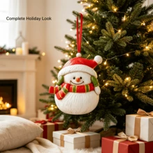1pc Cute Resin Snowman Christmas Ornament, 3‑Pcs Set Funny Snowman Hanging Pendant, Xmas Tree Home Holiday Decor - Snowman - View 3