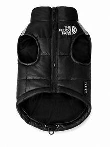 Winter Quilted Dog Vest, Sleeveless Warm Dog Clothes With Leash D‑Ring, Reflective Zipper Dog Jacket, Stand‑Collar Drawstring‑Adjustable Pet Apparel For Small, Medium And Large Dogs For Outdoor Trips - Black - View 10