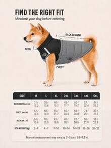 Winter Quilted Dog Vest, Sleeveless Warm Dog Clothes With Leash D‑Ring, Reflective Zipper Dog Jacket, Stand‑Collar Drawstring‑Adjustable Pet Apparel For Small, Medium And Large Dogs For Outdoor Trips - Grey - View 2