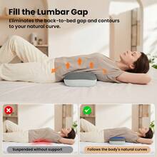 1pc Cool & Breathable Memory Foam Lumbar Support Pillow, Removable & Washable Cooling Pillowcase, Ergonomic Waist Cushion Backrest, Suitable For Back, Side, And Stomach Sleeping, Home, Sofa, Office, Car Multi-Scenario Back & Lumbar Support Pad - Grey - View 3