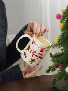 Cute Creative Christmas Cartoon Couple Ceramic Mug Cup, Highly Attractive Gift - Multicolor - View 5