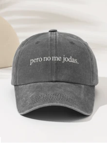 1pc Fashionable Minimalist Washed Baseball Cap, High-Value All-Season Decorative Style, Essential Fashion Item For Men And Women, "Pero No Me Jodas" Print Pattern, Gift For Family And Friends - Washed Cap - View 16