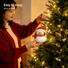 1pc Cute Resin Snowman Christmas Ornament, 3‑Pcs Set Funny Snowman Hanging Pendant, Xmas Tree Home Holiday Decor - Snowman - View 1