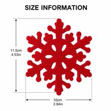 1/4/8/12pcs Christmas Red Snowflake Felt Coasters, Hollow Snowflake Coasters, Holiday Tabletop Decor Coasters, Christmas Decoration, Christmas Tableware, Holiday Christmas Tabletop Decor, Suitable For Home And Tabletop Arrangement - Multicolor - View 8