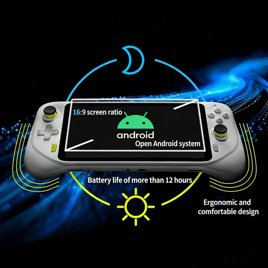 Logitech CLOUD 7-Inch HD Large Screen Handheld Game Console | Bluetooth Wireless Connection Long Battery Life Flagship Model | Ergonomic Grip Stereo Surround Sound | Portable Cloud Gaming Android Handheld Device - View 1