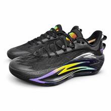 Anta Cushioned, Anti-Torsion, Wear-Resistant Low-Top Basketball Shoes - Black - View 2