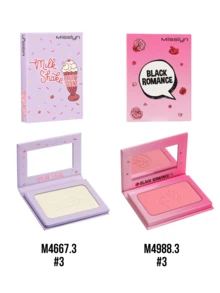 MISSLYN 2Pcs Milk Shake Highlighter & Black Romance Blush Set, Silky Shimmer Blendable, Natural Warm Glow, Face Palette Cheek/Highlight, Daily/Summer/Party, Y2K/Soft Glam/Beach, Highlighter & Blush Set,Halloween Makeup - #3+#3 - View 9