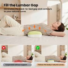 1pc Cool Breathable Memory Foam Lumbar Support Pillow, Removable Washable Cool Pillowcase, Ergonomic Waist Cushion Backrest, Suitable For Back, Side, Stomach Sleeping, Home, Sofa, Office, Car Multi-Scenario Back And Lumbar Support Pad - Yellow - View 3